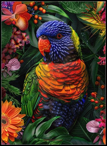 Rainbow lorikeet flower diy - rainbow,